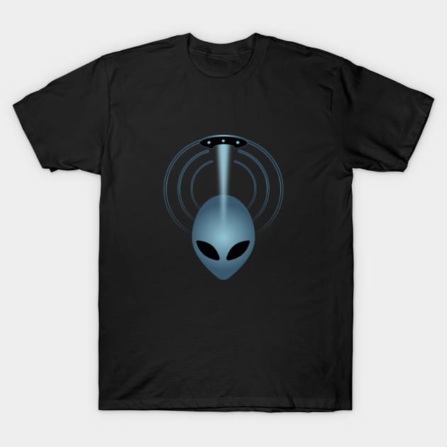 UFO Alien Head - Grey 11 T-Shirt by Exo Academian